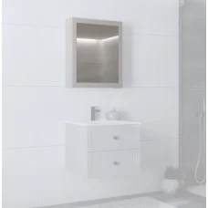 Wall cabinet with mirror TORETO 70x60/1D, cashmere